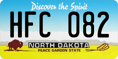 ND license plate HFC082