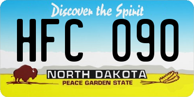 ND license plate HFC090