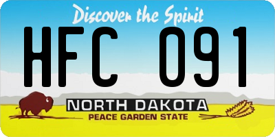 ND license plate HFC091