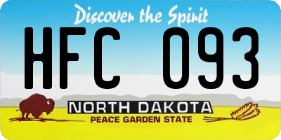 ND license plate HFC093