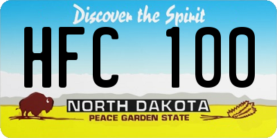 ND license plate HFC100
