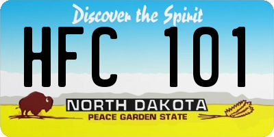 ND license plate HFC101