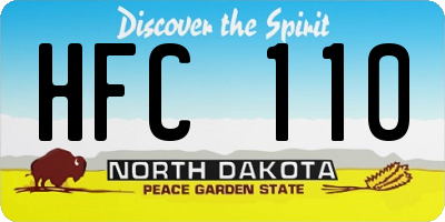 ND license plate HFC110