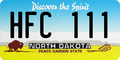 ND license plate HFC111
