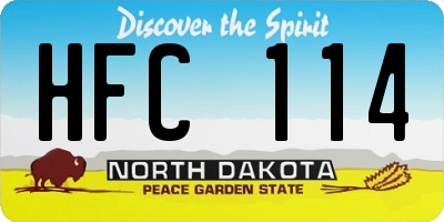 ND license plate HFC114