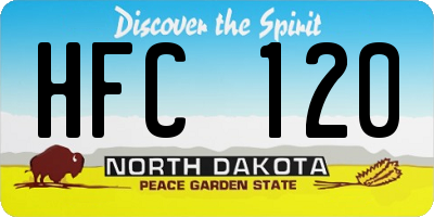 ND license plate HFC120