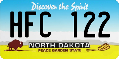 ND license plate HFC122
