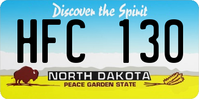 ND license plate HFC130