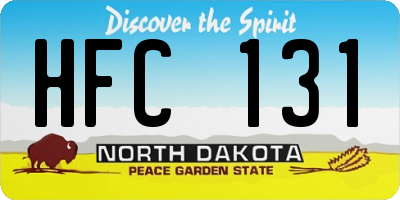 ND license plate HFC131