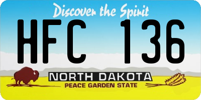 ND license plate HFC136
