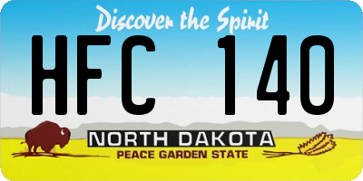 ND license plate HFC140