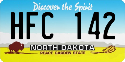 ND license plate HFC142