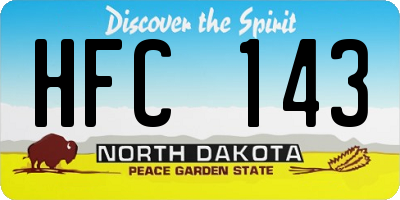 ND license plate HFC143