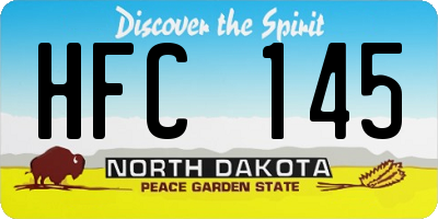 ND license plate HFC145