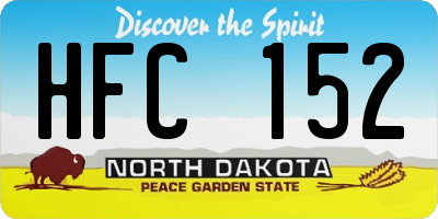 ND license plate HFC152