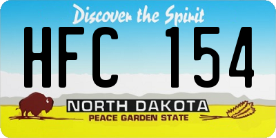 ND license plate HFC154