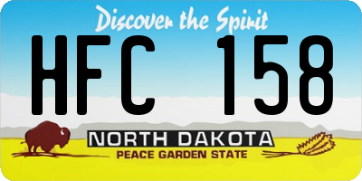 ND license plate HFC158
