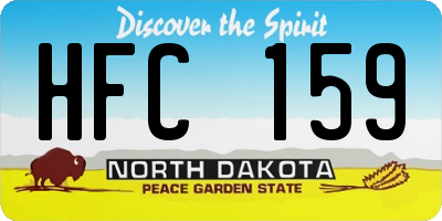 ND license plate HFC159