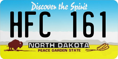 ND license plate HFC161