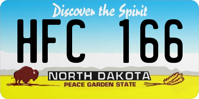 ND license plate HFC166