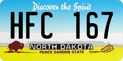 ND license plate HFC167