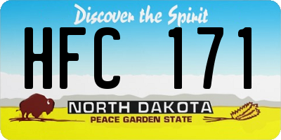 ND license plate HFC171