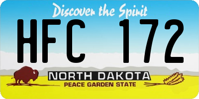 ND license plate HFC172