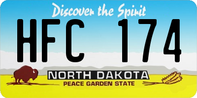 ND license plate HFC174