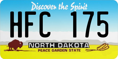 ND license plate HFC175