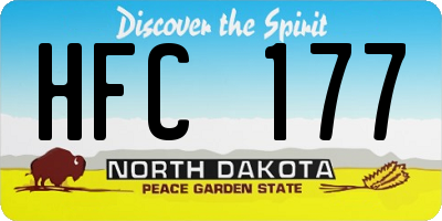 ND license plate HFC177