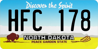 ND license plate HFC178