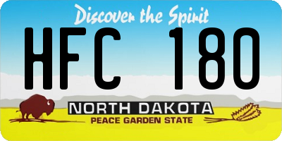 ND license plate HFC180