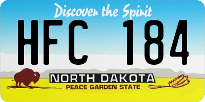 ND license plate HFC184