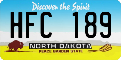 ND license plate HFC189