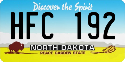 ND license plate HFC192