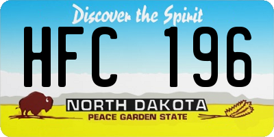 ND license plate HFC196