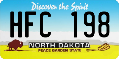 ND license plate HFC198
