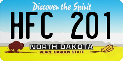 ND license plate HFC201