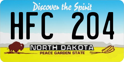 ND license plate HFC204