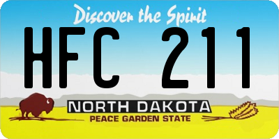 ND license plate HFC211