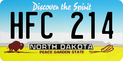 ND license plate HFC214