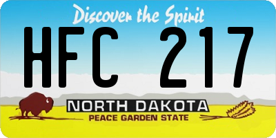 ND license plate HFC217