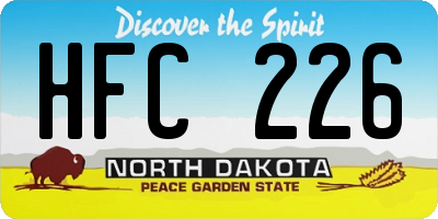 ND license plate HFC226