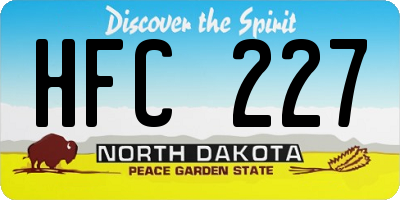 ND license plate HFC227
