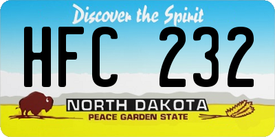 ND license plate HFC232