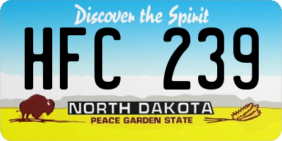 ND license plate HFC239