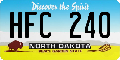 ND license plate HFC240