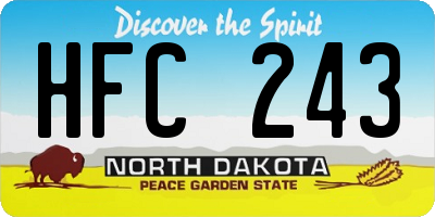 ND license plate HFC243