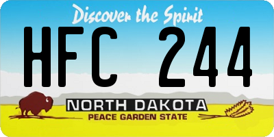 ND license plate HFC244