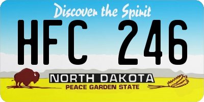ND license plate HFC246